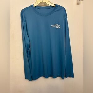 Reel Life Blue Fishing Performance Long Sleeve Shirt Mens Size Medium